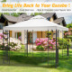 Outsunny 3 x 3m Outdoor Steel Gazebo with 2 Tier Roof, Garden Gazebo Patio Canopy Marquee Shelter with Decorative Steel Frame - 