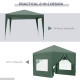 Outsunny 3 x 3m Pop Up Gazebo, Wedding Party Canopy Tent Marquee with Carry Bag and Windows, Green