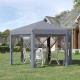 Outsunny 3.2m Pop Up Gazebo Hexagonal Canopy Tent Outdoor Sun Protection with Mesh Sidewalls, Handy Bag, Grey