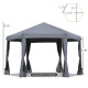 Outsunny 3.2m Pop Up Gazebo Hexagonal Canopy Tent Outdoor Sun Protection with Mesh Sidewalls, Handy Bag, Grey