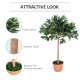 Outsunny 3ft Artificial Olive Tree Indoor Plant Greenery for Home Office Potted in An Orange Pot