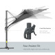 Outsunny 3m Cantilever Parasol w/ Solar Lights Power Bank Base 360° Spin Dark Grey