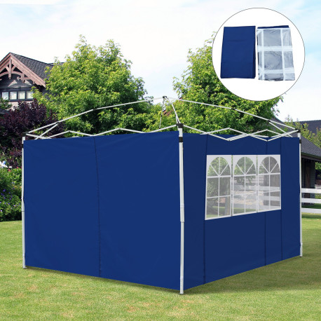 Outsunny 3 Meters Gazebo Replaceable Exchangeable Side Panel Wall Panels Walls With Window 3 colours (Blue)