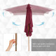 Outsunny 2 x 3m Wooden Garden Parasol Umbrella Outdoor Sun Shade Canopy, Wine Red