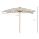 Outsunny 2 x 3m Wooden Garden Parasol Umbrella Outdoor Sun Shade Canopy, Cream White