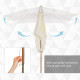 Outsunny 2 x 3m Wooden Garden Parasol Umbrella Outdoor Sun Shade Canopy, Cream White