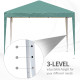 Outsunny 3 x 3M Garden Pop Up Gazebo Height Adjustable Marquee Party Tent Wedding Canopy with Carrying Bag, Green