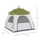 Outsunny 4 Person Automatic Camping Tent, Outdoor Pop Up Tent, Portable Backpacking Dome Shelter, Green