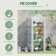 Outsunny 4 Tier Mini Greenhouse, Portable Compact Green House with Steel Frame, PE Cover, Roll-up Door, 70 x 50 x 160 cm, White