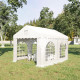 Outsunny 3 x 4 m Marquee Gazebo with Sides, Party Tent Canopy &amp; Carport Shelter for Outdoor Event, Wedding, White