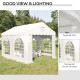 Outsunny 3 x 4 m Marquee Gazebo with Sides, Party Tent Canopy &amp; Carport Shelter for Outdoor Event, Wedding, White