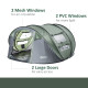 Outsunny 4-5 Person Pop-up Camping Tent Waterproof Family Tent w/ 2 Mesh Windows &amp; PVC Windows Portable Carry Bag for Outdoor Tr