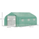 Outsunny Walk-in Polytunnel Garden Greenhouse, Outdoor Mesh Door Greenhouse with PE Cover and 6 Windows, 4.5 x 3 x 2m, Green