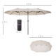 Outsunny 4.6m Double-Sided Patio Parasol Sun Umbrella-Beige