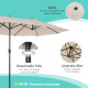 Outsunny 4.6m Double-Sided Patio Parasol Sun Umbrella-Beige