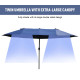 Outsunny Double-side Umbrella Parasol, Φ2.7x4.6Wx2.4H m-Blue