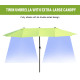 Outsunny Double-side Umbrella Parasol, Φ2.7x4.6Wx2.4H m-Grass Green