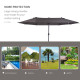 Outsunny 4.6m Garden Parasol Double-Sided Sun Umbrella Patio Market Shelter Canopy Shade Outdoor Grey