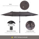 Outsunny 4.6m Garden Parasol Double-Sided Sun Umbrella Patio Market Shelter Canopy Shade Outdoor Grey