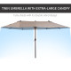 Outsunny 4.6m Double-Sided Patio Parasol Sun Umbrella-Tan