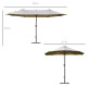 Outsunny 4.6M Sun Umbrella Canopy Double-sided Crank Sun Shade w/ Cross Base Khaki