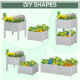 Outsunny 40cm x 40cm x 44cm Set of 2 26L Garden Raised Bed Elevated Patio Flower Plant Planter Box PP Vegetables Planting Contai