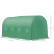 Outsunny Walk-in Polytunnel Greenhouse, Outdoor Garden Tunnel Greenhouse Tent with Zipped Roll-Up Door and 8 Mesh Windows, 4 x 2