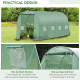 Outsunny Walk-in Polytunnel Greenhouse, Outdoor Garden Tunnel Greenhouse Tent with Zipped Roll-Up Door and 8 Mesh Windows, 4 x 2