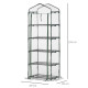 Outsunny 5 Tier Mini Greenhouse Outdoor Flower Stand Green House PVC Cover Portable Shed Metal Frame Transparent 69 x 49 x 193cm