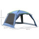 Outsunny 5-8 Persons Pop Up Tent Camping Gazebo Garden Tent-Dark Blue/Green