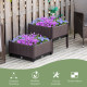 Outsunny 50cm x 50cm x 46.5cm Set of 2 41L Plastic Raised Garden Bed, Planter Box, Flower Vegetables Planting Container with Sel