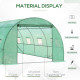 Outsunny Walk-in Polytunnel Greenhouse, Outdoor Garden Tunnel Greenhouse Tent with Zipped Roll-Up Door and 8 Mesh Windows, 6 x 3