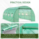 Outsunny Walk-in Polytunnel Greenhouse, Outdoor Garden Tunnel Greenhouse Tent with Zipped Roll-Up Door and 8 Mesh Windows, 6 x 3