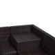 Outsunny 6-Seater Rattan Sofa Furniture Set W/Cushions, Steel Frame-Brown