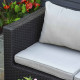 Outsunny 8 Pieces PE Rattan Sofa Set with Cushions, Garden Corner Sofa with 4 Seater Sofa, 2 Footstools and 2 Coffee Table Set, 