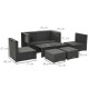 Outsunny 8 Pieces PE Rattan Sofa Set with Cushions, Garden Corner Sofa with 4 Seater Sofa, 2 Footstools and 2 Coffee Table Set, 