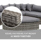 Outsunny 6 Pieces Outdoor PE Rattan Wicker Sofa Set with 10cm Thick Padded Cushionsand Half Round Patio Conversation Furniture S