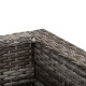 Outsunny 6 Pieces Outdoor PE Rattan Wicker Sofa Set with 10cm Thick Padded Cushionsand Half Round Patio Conversation Furniture S