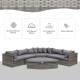 Outsunny 6 Pieces Outdoor PE Rattan Wicker Sofa Set with 10cm Thick Padded Cushionsand Half Round Patio Conversation Furniture S