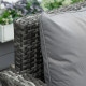 Outsunny 3 PCS PE Rattan Corner Dining Set Outdoor Garden Patio Sofa Table Furniture Set w/ Cushions Grey