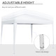 Outsunny 3 x 3m Pop Up Gazebo, Wedding Party Canopy Tent Marquee with Carry Bag and Windows, White