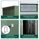 Outsunny 9ft x 4ft Metal Garden Shed, Outdoor Tool House with Foundation Kit, Ventilations and Double Doors, Light Green