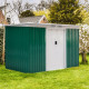 Outsunny 9ft x 4ft Metal Garden Shed, Outdoor Tool House with Foundation Kit, Ventilations and Double Doors, Deep Green