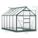 Outsunny 6 x 10ft Polycarbonate Greenhouse, Large Walk-In Green House with Slide Door and Window, Garden Plants Grow House with 