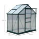 Outsunny 6 x 4ft Polycarbonate Greenhouse, Large Walk-In Green House with Slide Door and Window, Garden Plants Grow House with A