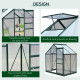 Outsunny 6 x 4ft Polycarbonate Greenhouse, Large Walk-In Green House with Slide Door and Window, Garden Plants Grow House with A