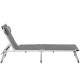 Outsunny Foldable Outdoor Sun Lounger, Reclining Lounge Chair Camping Bed Cot with Pillow 4-Level Adjustable Back Aluminium Fram