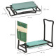 Outsunny Foldable Steel Frame Garden Kneeler Seat w/ Foam Bag Tool Bag Pouch Outdoor Garden Stable Sturdy Assistance Versatile U