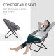 Outsunny Garden Folding Portable Padded Saucer Moon Chair Padded Round Outdoor Camping Travel Fishing Seat  Grey