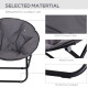 Outsunny Garden Folding Portable Padded Saucer Moon Chair Padded Round Outdoor Camping Travel Fishing Seat  Grey